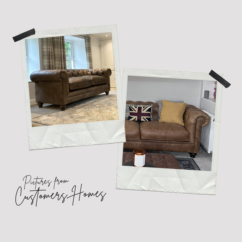 Huxley leather Chesterfield sofa
