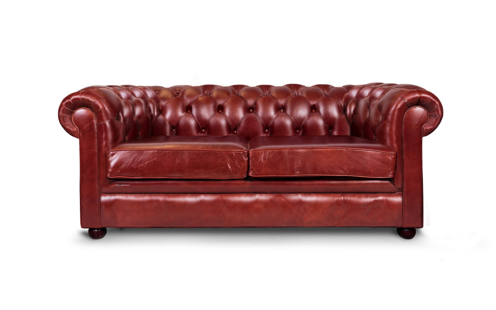 Huxley    2 seater Chesterfield in Red wood Heritage leather

