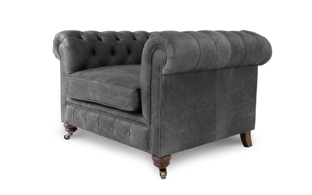 Chesterfield outlet armchair grey