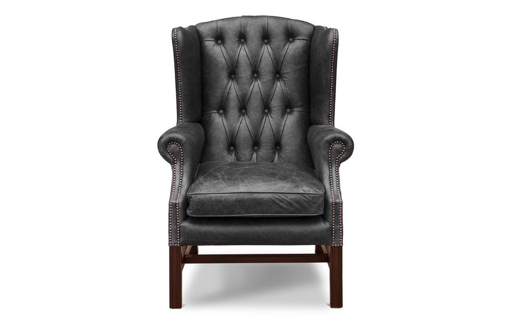 Black and white sales wingback chair