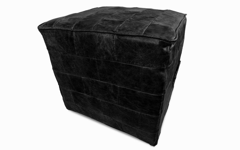 Beanie   bean cube in Black Vintage leather
