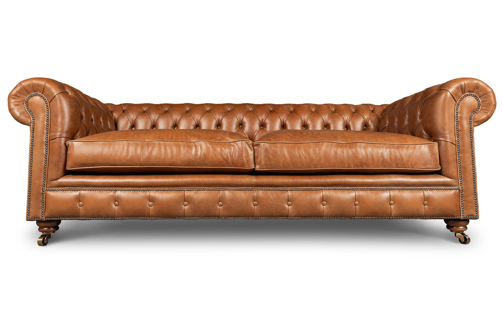 Monty    4 seater Chesterfield in Brandy Heritage leather
