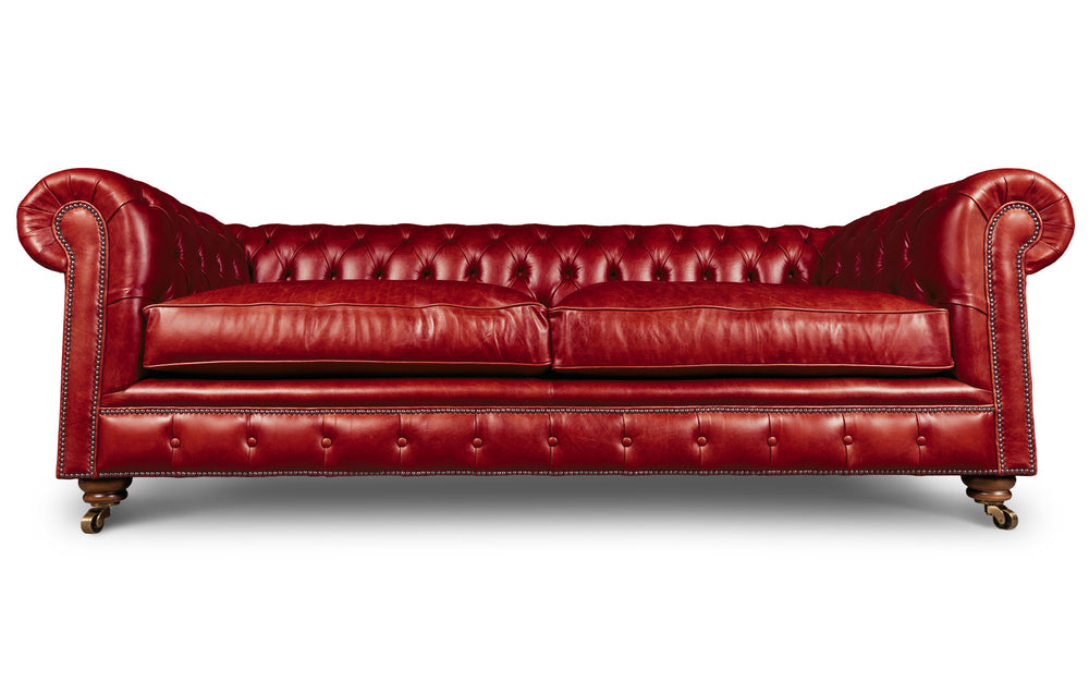 Monty    4 seater Chesterfield in Red wood Heritage leather
