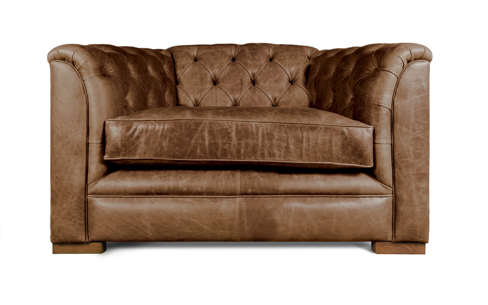 Kempster    1 seater Chesterfield in Dark brown Vintage leather

