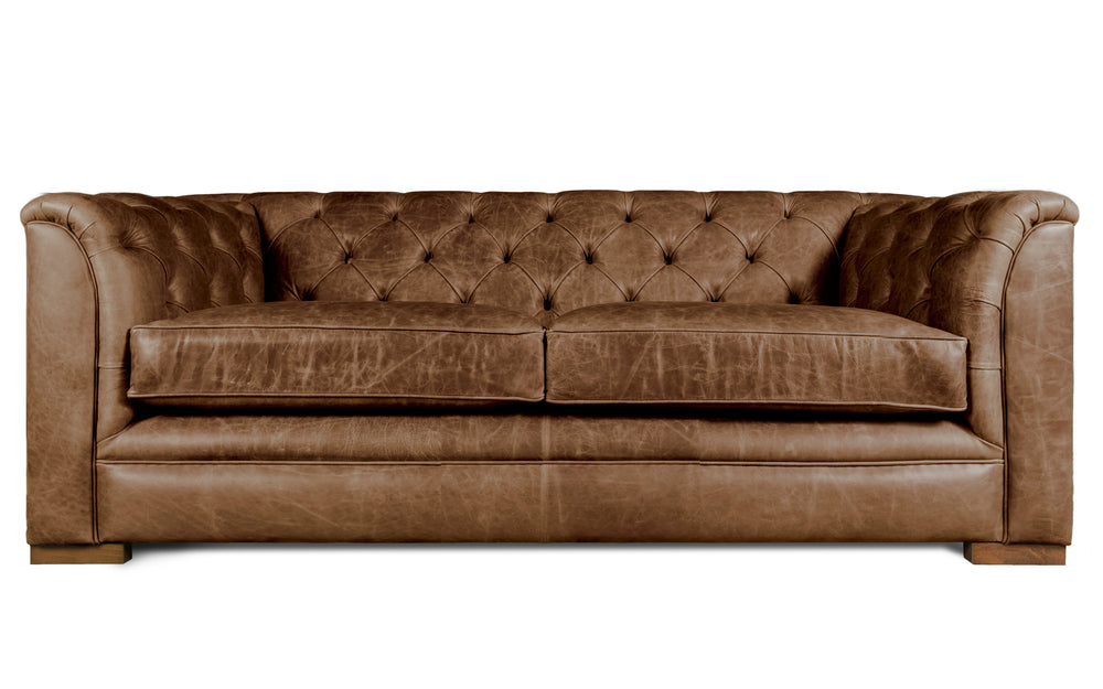 Kempster    2 seater Chesterfield in Dark brown Vintage leather
