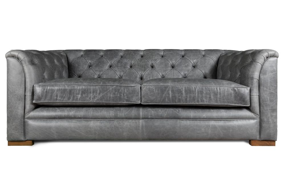 Kempster    2 seater Chesterfield in Grey Vintage leather

