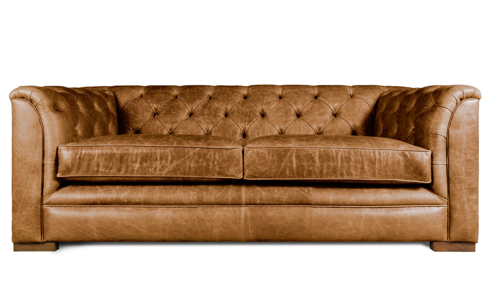 Kempster    2 seater Chesterfield in Honey Vintage leather
