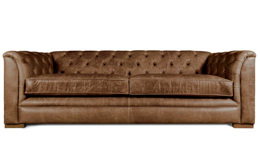 Kempster    3 seater Chesterfield in Dark brown Vintage leather
