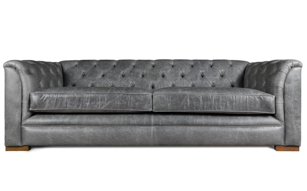 Kempster    3 seater Chesterfield in Grey Vintage leather
