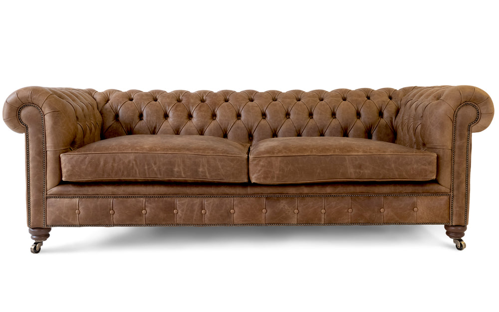 'mini' monty    4 seater Chesterfield in Honey Vintage leather
