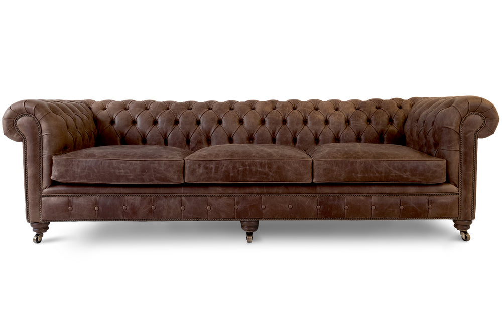 'mini' monty    5 seater Chesterfield in Dark brown Vintage leather
