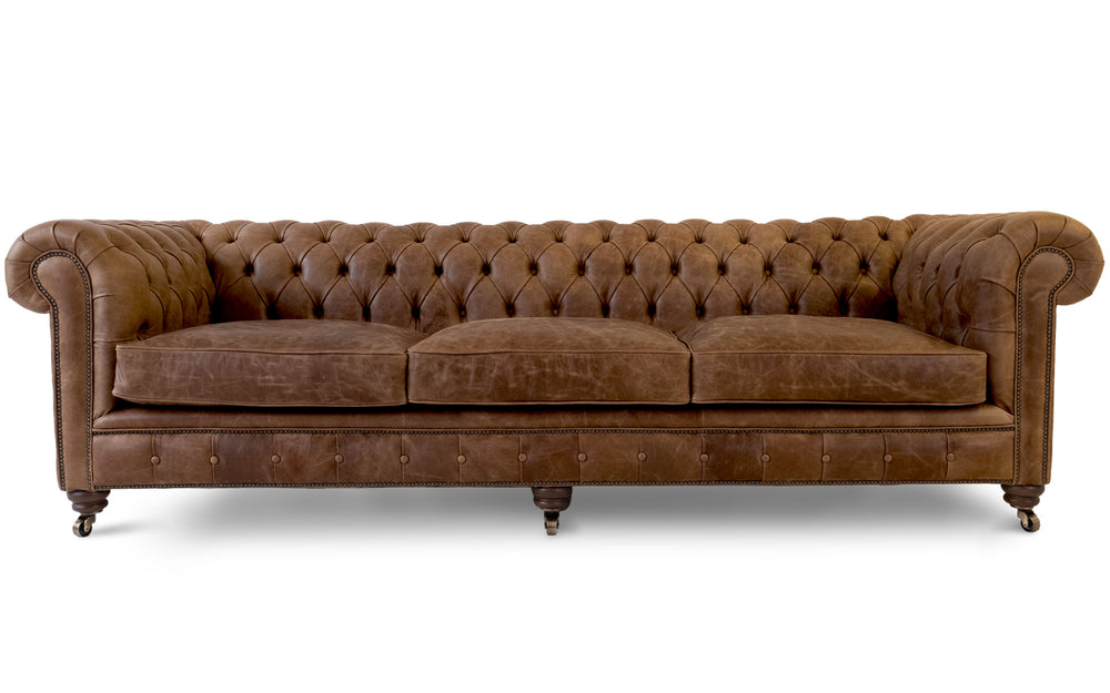 'mini' monty    5 seater Chesterfield in Honey Vintage leather
