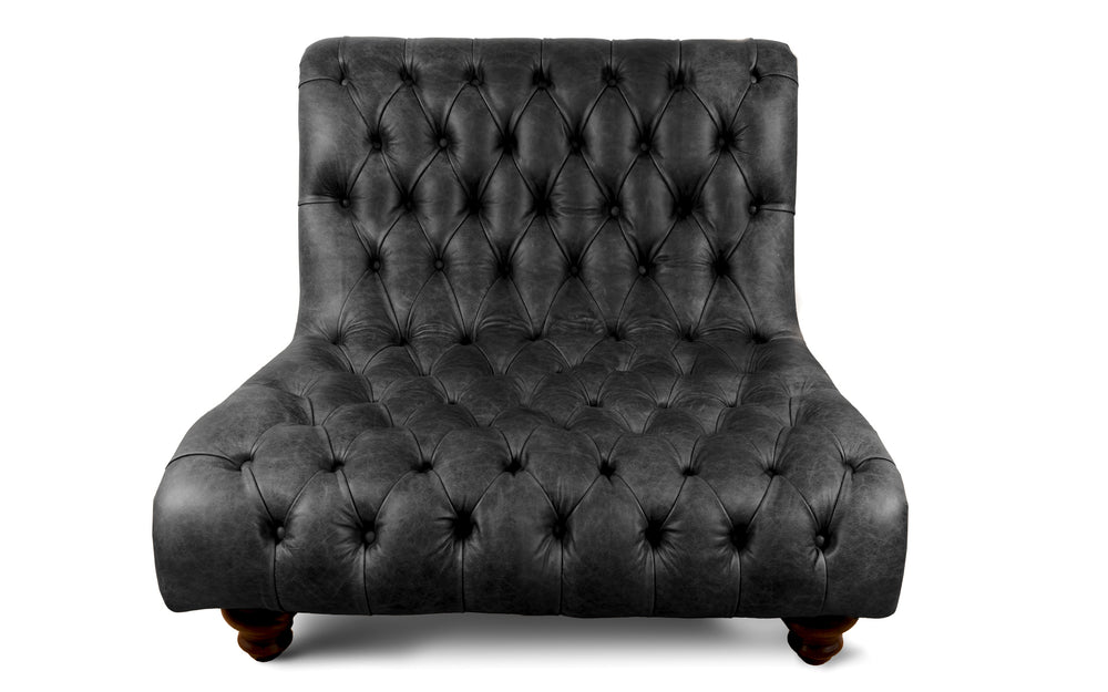 Sylvia    1 seater Chesterfield in Black Vintage leather
