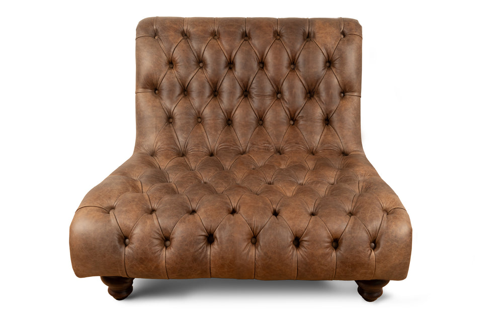 Sylvia    1 seater Chesterfield in Dark brown Vintage leather
