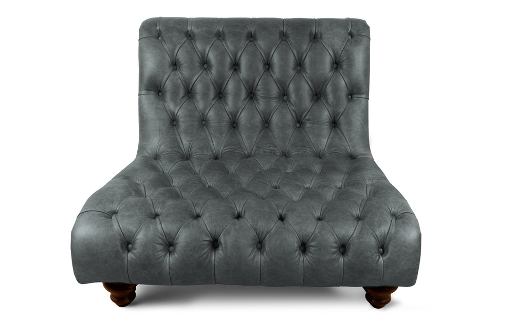 Sylvia    1 seater Chesterfield in Grey Vintage leather
