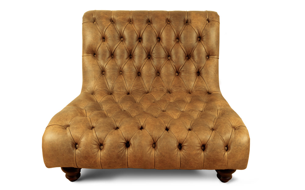 Sylvia    1 seater Chesterfield in Honey Vintage leather
