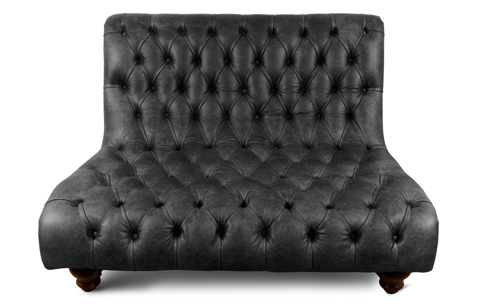 Sylvia    2 seater Chesterfield in Black Vintage leather
