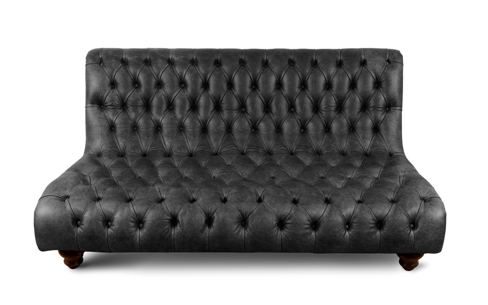 Sylvia    3 seater Chesterfield in Black Vintage leather
