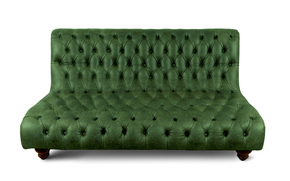 Sylvia    3 seater Chesterfield in Green Vintage leather
