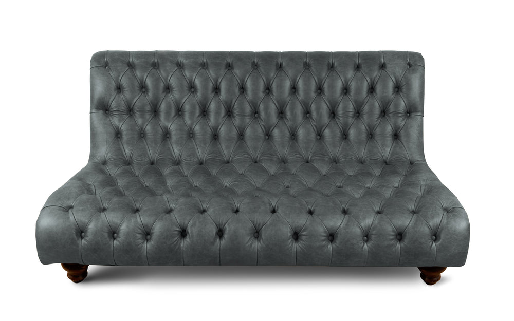 Sylvia    3 seater Chesterfield in Grey Vintage leather
