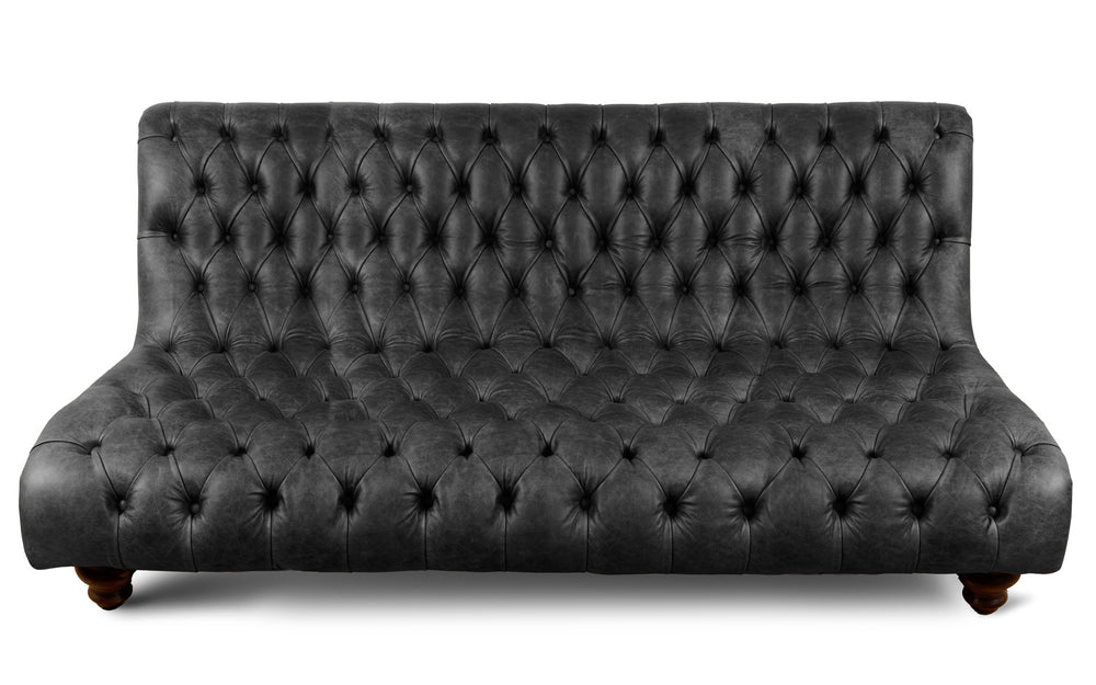 Sylvia    4 seater Chesterfield in Black Vintage leather

