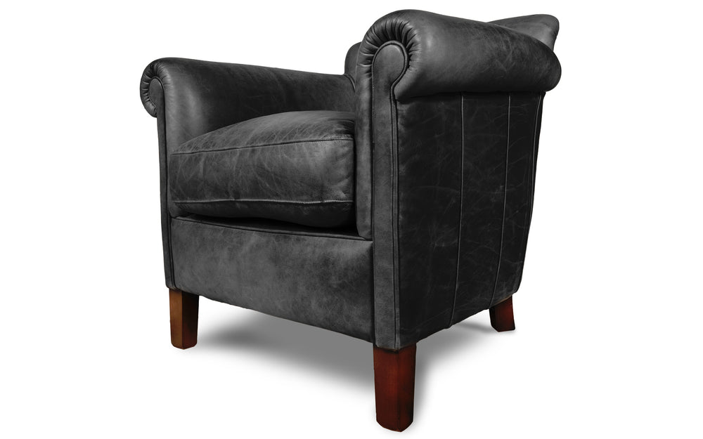 Berkeley   tub chair in Black Vintage leather
