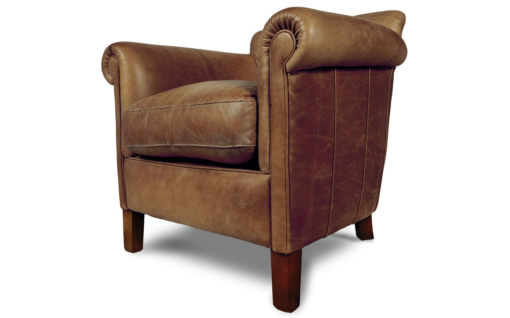 Berkeley   tub chair in Dark brown Vintage leather
