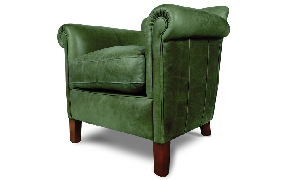 Berkeley   tub chair in Green Vintage leather
