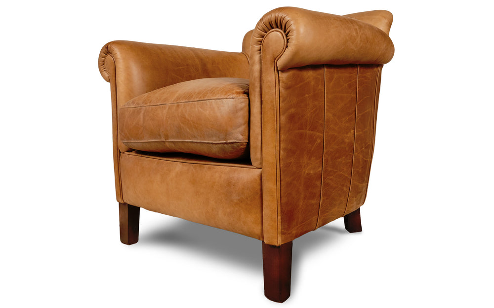 Berkeley   tub chair in Honey Vintage leather

