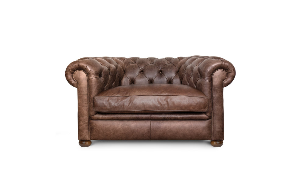 'mini' huxley    Snuggler Chesterfield in Dark brown Vintage leather
