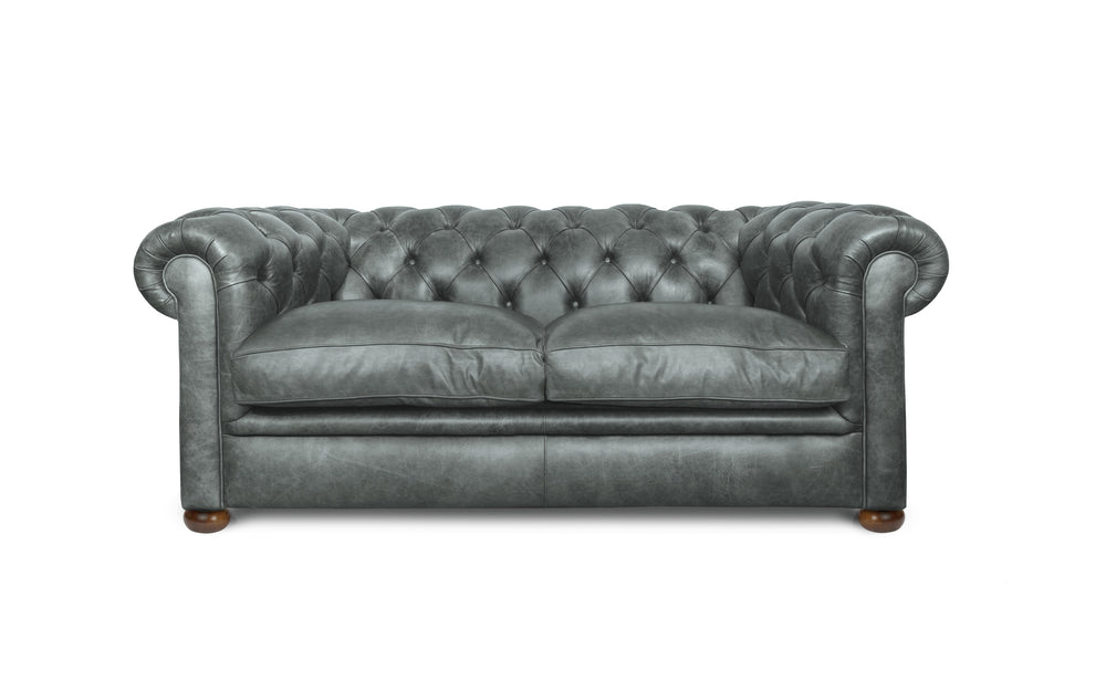 'mini' huxley    2 seater Chesterfield in Grey Vintage leather
