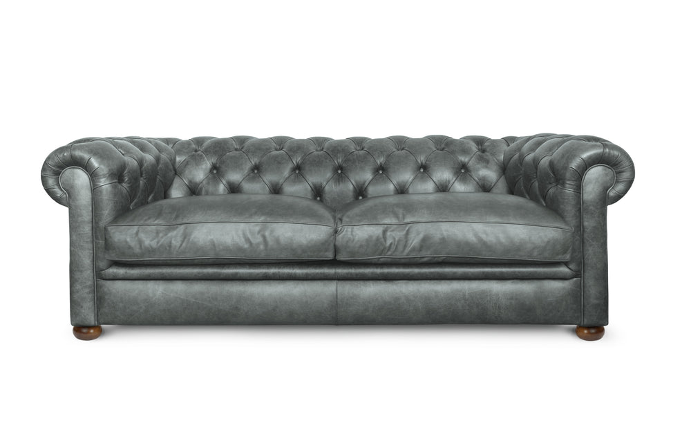 'mini' huxley    3 seater Chesterfield in Grey Vintage leather
