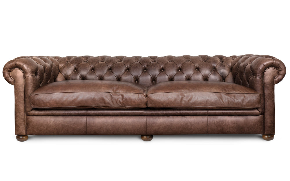 'mini' huxley    5 seater Chesterfield in Dark brown Vintage leather
