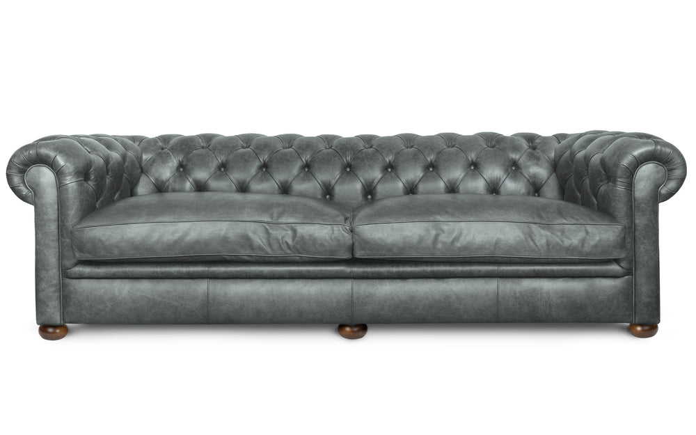 'mini' huxley    5 seater Chesterfield in Grey Vintage leather
