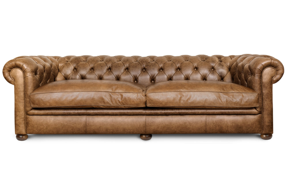 'mini' huxley    5 seater Chesterfield in Honey Vintage leather
