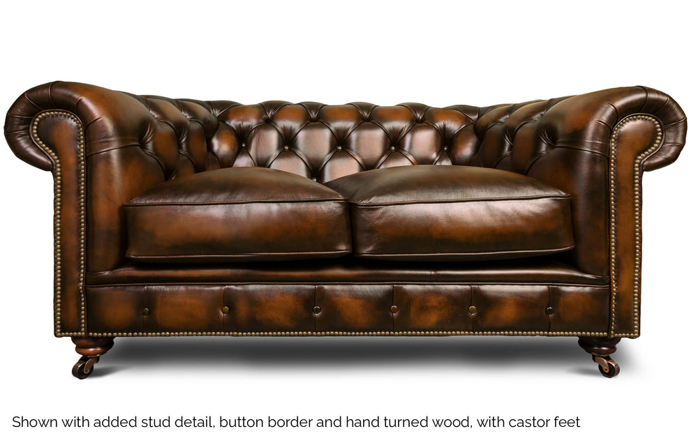 Huxley    2 seater Chesterfield in Tan Antique leather
