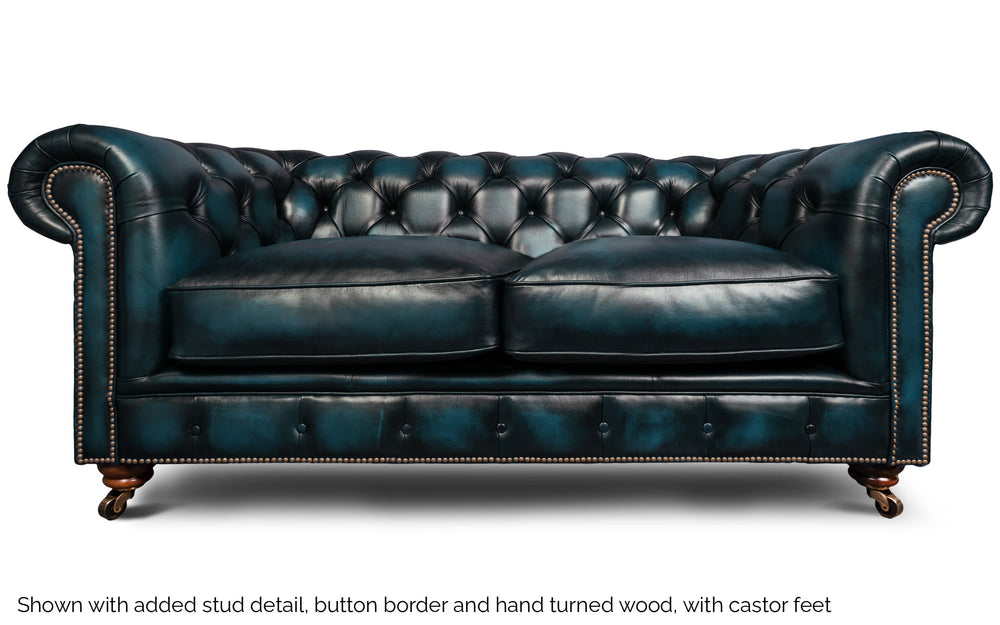 Huxley    3 seater Chesterfield in Blue Antique leather
