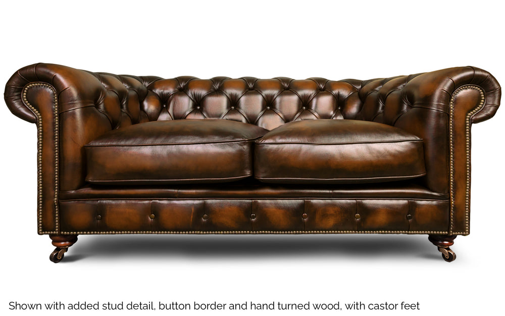 Huxley    3 seater Chesterfield in Tan Antique leather
