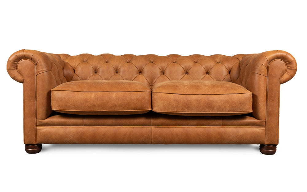 Huxley    3 seater Chesterfield in Fox tail Rustic leather
