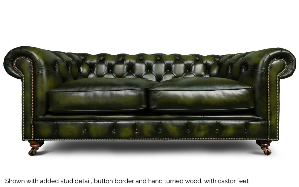 Huxley    4 seater Chesterfield in Green Antique leather
