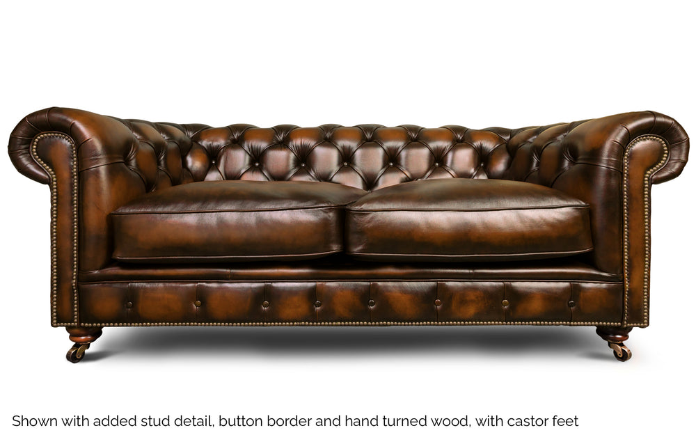 Huxley    4 seater Chesterfield in Tan Antique leather
