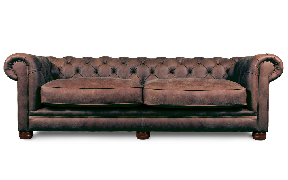 Huxley    4 seater Chesterfield in Bark Rustic leather
