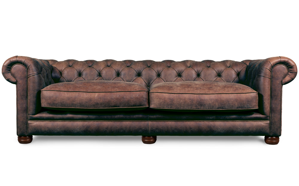 Huxley    5 seater Chesterfield in Bark Rustic leather
