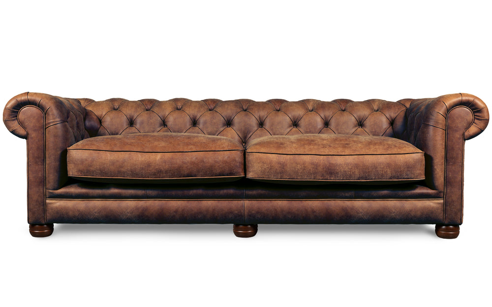 Huxley    5 seater Chesterfield in Tawny Rustic leather
