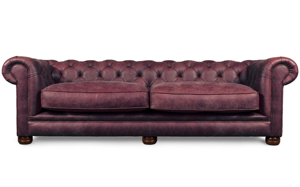 Huxley    5 seater Chesterfield in Wine Rustic leather
