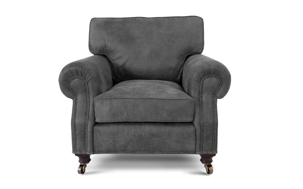Birdie    Chair in Slate Rustic leather
