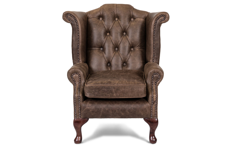 Kids tommy tucker   chesterfield chair in Dark brown Vintage leather
