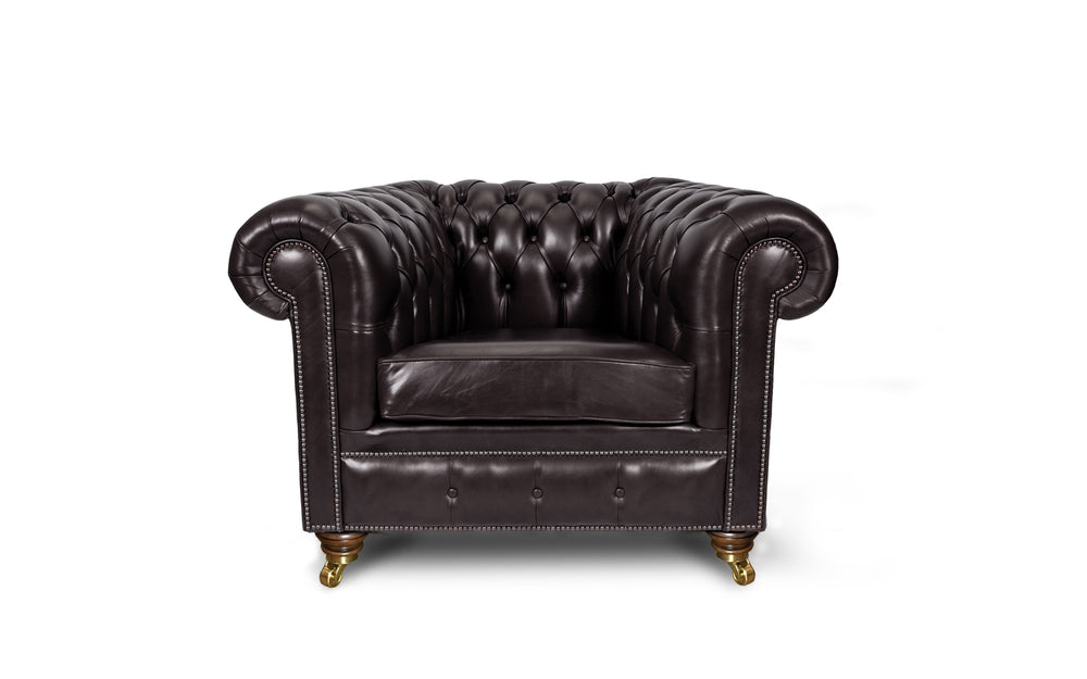 Monty    1 seater Chesterfield in Ebony Heritage leather

