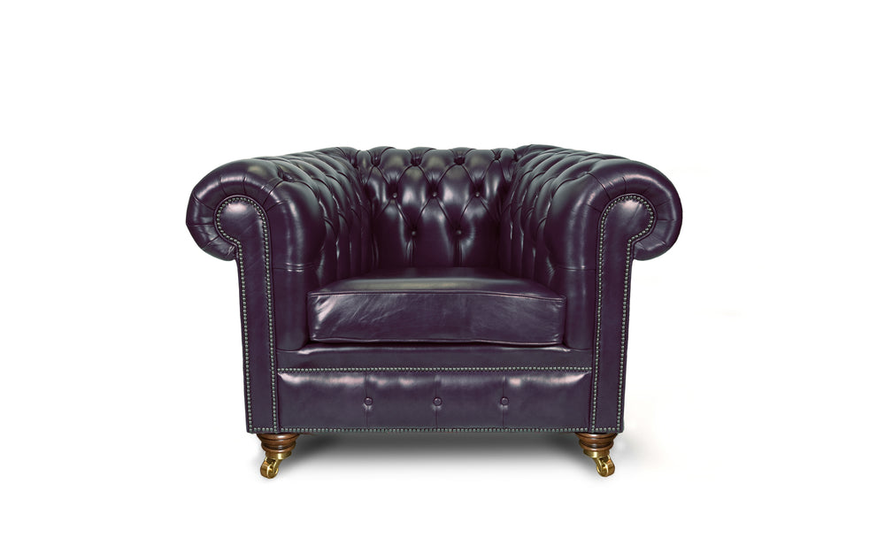Monty    Snuggler Chesterfield in Midnight blue Heritage leather
