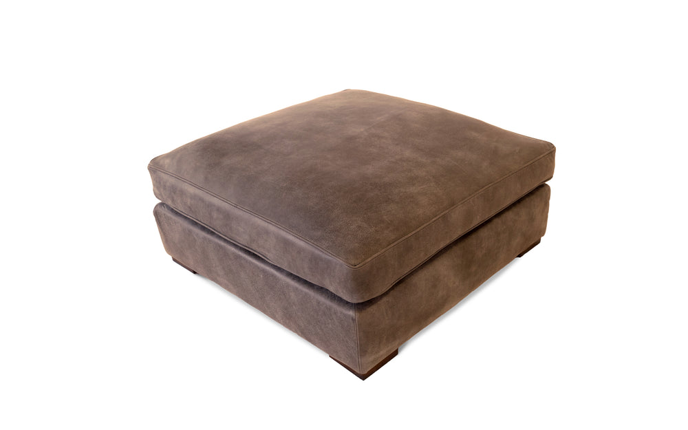 Sidekick large   footstool in Dark brown Vintage leather
